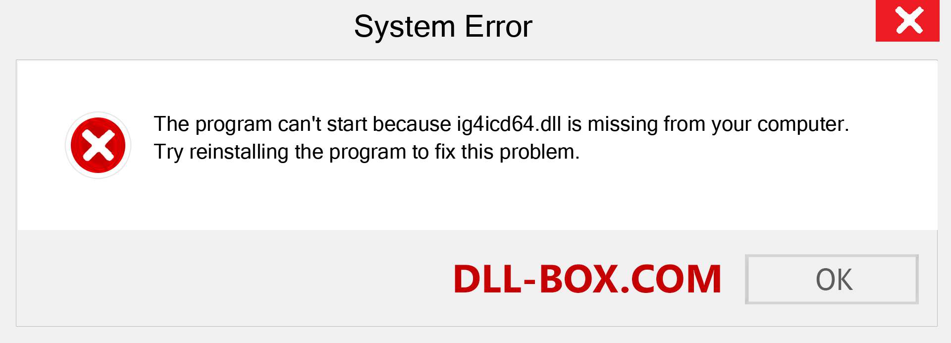  ig4icd64.dll file is missing?. Download for Windows 7, 8, 10 - Fix  ig4icd64 dll Missing Error on Windows, photos, images