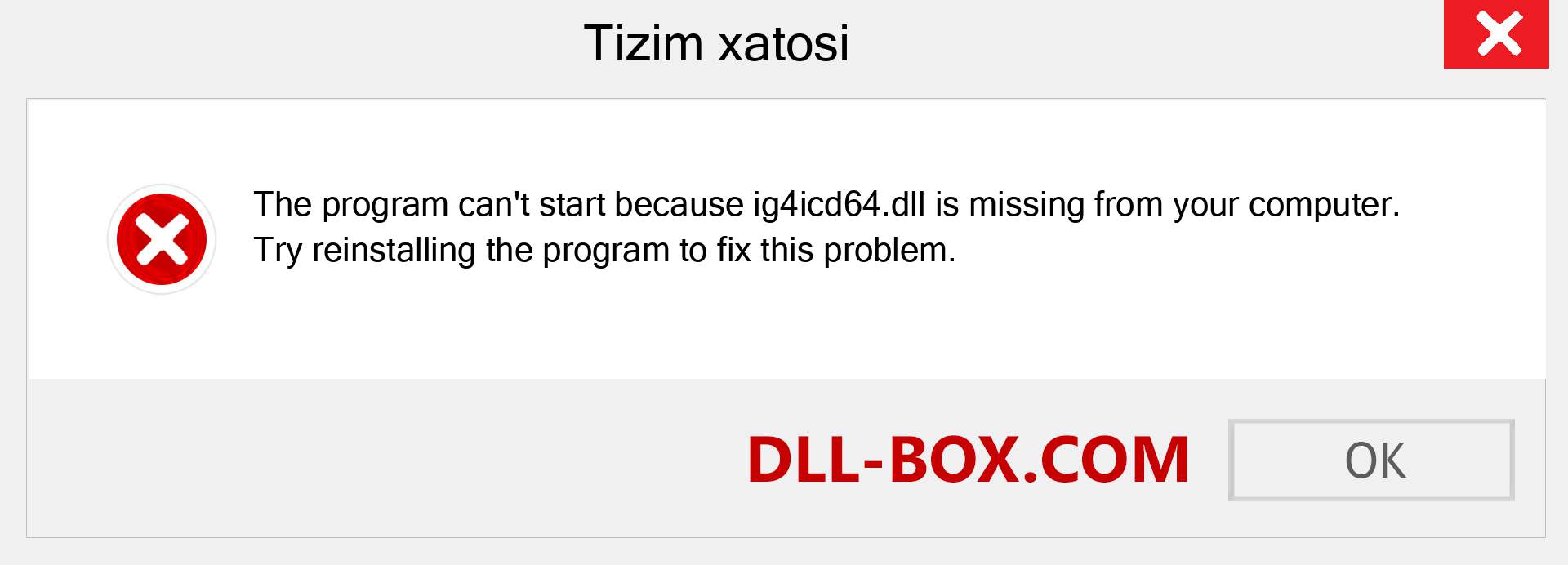 ig4icd64.dll fayli yo'qolganmi?. Windows 7, 8, 10 uchun yuklab olish - Windowsda ig4icd64 dll etishmayotgan xatoni tuzating, rasmlar, rasmlar